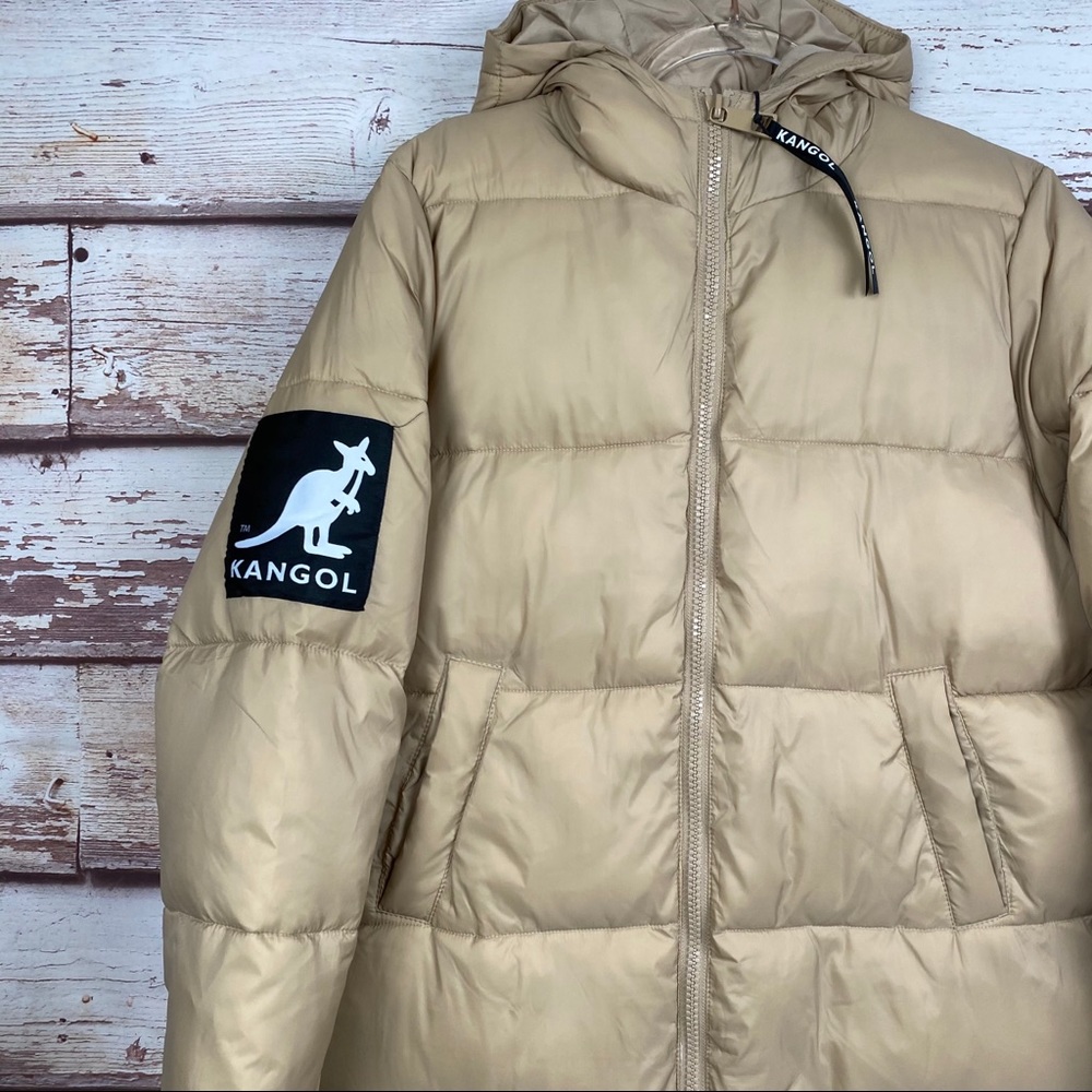 NWT Kangol x H&M Light Beige Long Puffer Jacket - Picture 5 of 16